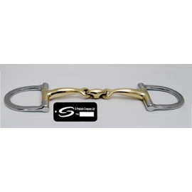 S-Products EQUESTRIAN D-RING CURVED MOUTHPIECE DOUBLE JOINTED LOZENGE HORSE SNAFFLE BIT (6.0")