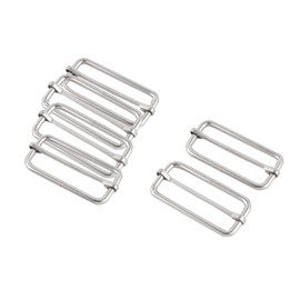 sourcing map 6 Stk Gepäck Tasche Metall Gurtband Verbindung Tri Gleitlaut schnalle verschluss Silber Ton de