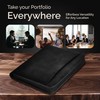 Black Zippered Leather Portfolio Binder - PU Leather Business Portfolio