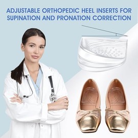 Insertos de cuña de talón ajustables de 3 capas para corrección de supinación y pronación, plantillas de talón lateral medial para dolor de rodilla, a