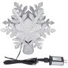LED Snowflake Projection Lamp Silver Christmas Tree Rotating Snowstorm Decoration
