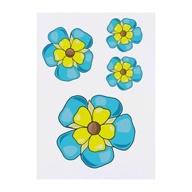 4 x 'Forget-Me-Not' Temporary Tattoos - Water Resistant, Skin-Safe, Non-Toxic Transfers, Mixed Sizes (TO00058288)