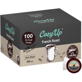 CozyUp 100-Count French Roast Coffee Pods for Keurig K-Cup Brewers, Dark Roast