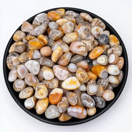 SigMntun Polished Crazy Lace Agate Crystal Chips 200 Pcs - 0.3" 10 oz Tumbled Stone Chips Crushed Sea Glass Stones Healing Reiki Crystal Making Home Decoration