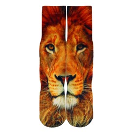 KACOLOR - Calcetines de tubo para hombre con estampado 3D, León, 1