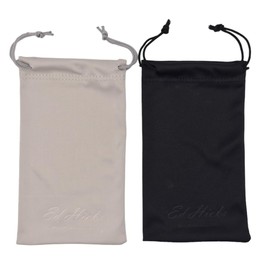 Ed Hicks 2pcs Premium Microfiber Pouch Case Bag Microfiber Glasses Sunglasses Case Soft Sunglasses Pouch (Black and Gray)