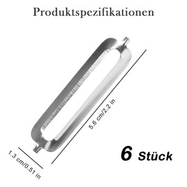 Pack of 6 Peeler Replacement Blades for Tupperware Peeler, Replacement Blades for Peeler, Tupper, Flat Head Peeler, Asparagus Peeler, Potato Peeler, Orange Peeler, Ideal for Vegetables and Fruits, 5.6