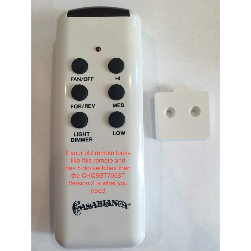 CHQ8BT7053T V.2 Replacement For Casablanca Ceiling Fan Remote Control CHQ8BT7053T