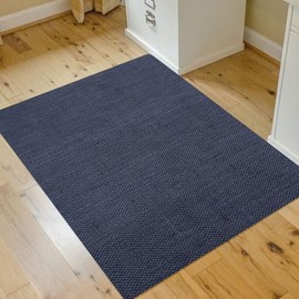 Pretty Geometric Pattern Office Chair Mat for Carpet & Hardwood Floor Nonslip Rubber Backing | Navy Indigo Blue Color Foldable Stain Scratch Resistant Easy 360° Movement for Wheels Desk Chair Mat