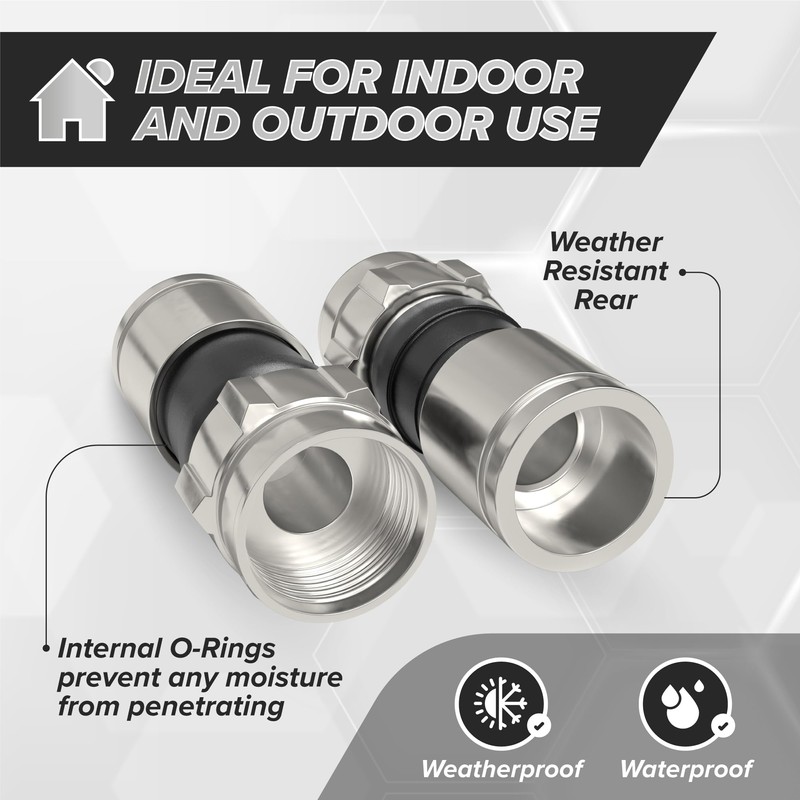 THE CIMPLE CO Coaxial Cable Connector, 4 PCS, RG6 Compression