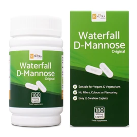 Waterfall D-Mannose 500mg Caplets/Small Easy to Swallow Capsule Sized Tablets - Value Pack 180 Caplets