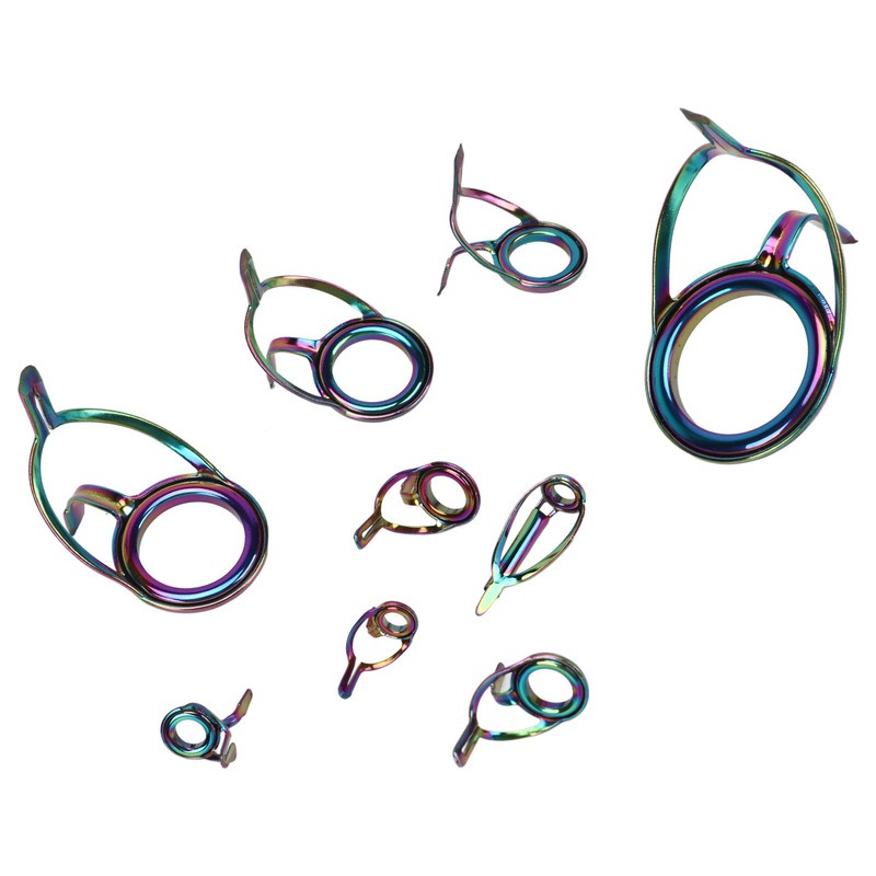 9PCS Lure Fishing Rod Guide Ring Set Stainless Steel Ceramic