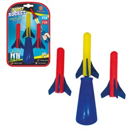 Paul Günther 1557 Rocket Game Mini Hand Pump Rocket, Includes 3 Foam Rockets, Rockets Fly Up to 10 Metres, for Children from 4 Years