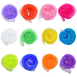 Linkbro Juggling Scarves, Sensory Tools, for Dancing, Juggling, 60 x 60 cm, Pack of 12