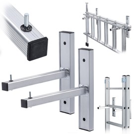 KADAX Ladder Wall Bracket, 2 Pack Wall Hooks for Garage and Workshop, Storage of Ladder on the Wall, Ladder Hooks Aluminium (Wall)