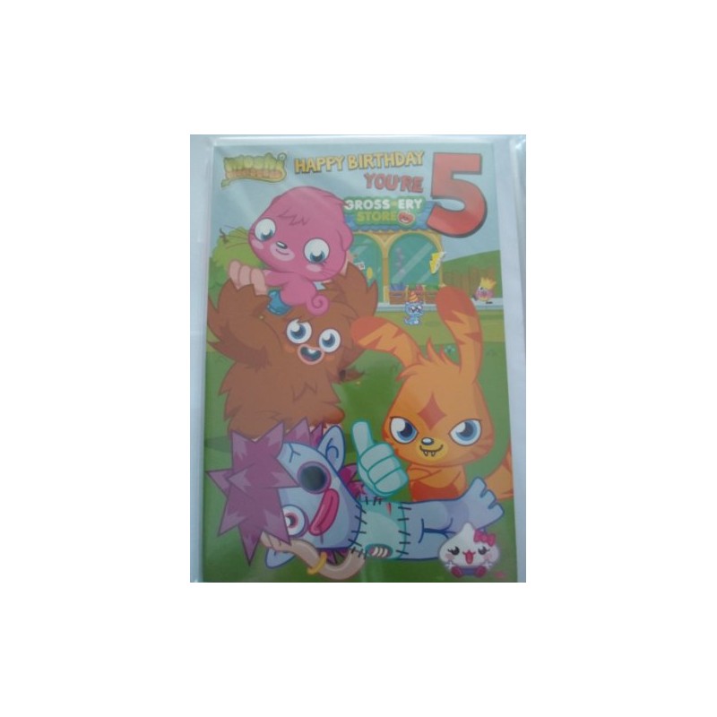 Moshi Monsters Age 5 Birthday Card