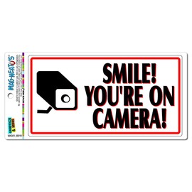 GRAPHICS & MORE Smile You're On Camera Video Surveillance - Business Sign Automotive Car Refrigerator Locker Vinyl Magnet