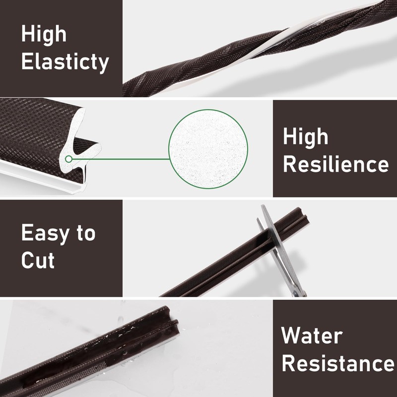 Door Weather Stripping Soundproof Door Seal Strip V-Shaped "Q" Foam