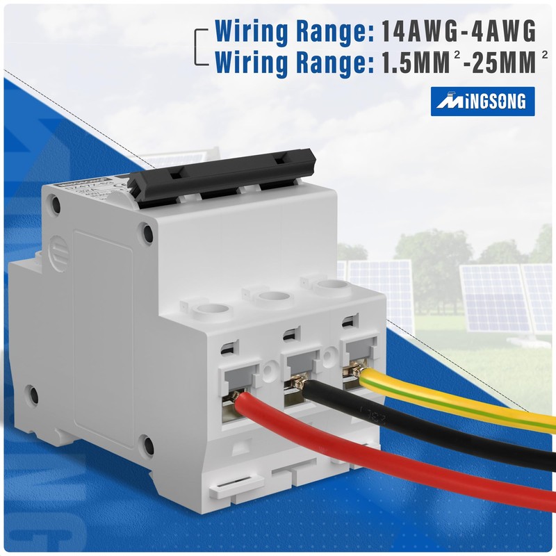 MINGSONG DC Solar Panels Disconnect Switch 32 Amp Solar Shut