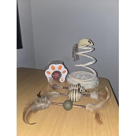 Root e Shop Kitty Kurlz Cat Toy Interactive Cardboard Scratcher, Spiral Tower, Feather Balls – Flexible Curl Play Toy for Cats