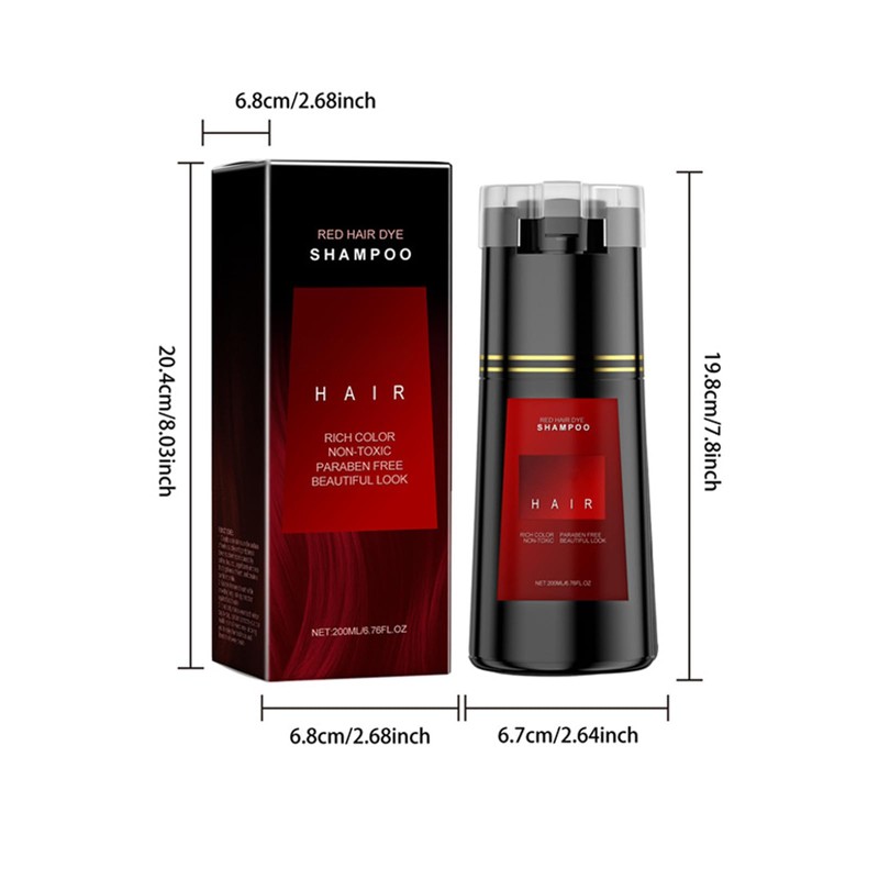 Hair Dye Shampoo, 200 Ml 3 In 1 Haarfärbeshampoo Hair