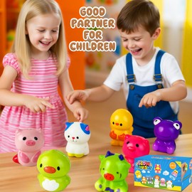 24PCS Animal Squishy Toys,Halloween Goodie Bag Stuffers for Kids,Slow Rising Squishy Halloween Stress Toys,Birthday Gifts for Boys & Girls,Treasure Chest Prizes,Classroom Prizes