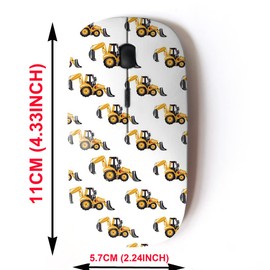 mouse inalámbrico de 2,4 G con bonito diseño de patrón para todos los portátiles y computadoras de computadora con nano receptor, retroexcavadora de tractor