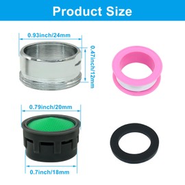 Waziaqoc 4 Pack Faucet Aerator, 15/16 Inch (24mm) Male Threads Faucet Bubbler Sink Aerator with Gaske for Kitchen Bathroom