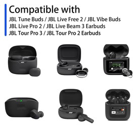NANLANFAN Replacement Foam Eartips for JBL Tune Buds, JBL Live Free 2, JBL Live Pro 2, JBL Vibe Buds, JBL Live Beam 3, JBL Tour Pro 3/2 Earbuds, Ultimate Comfort, 6 Pairs (S/M/L, Black)