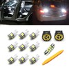 Xotic Tech 12pcs White LED Interior Map Dome Door Trunk/Cargo