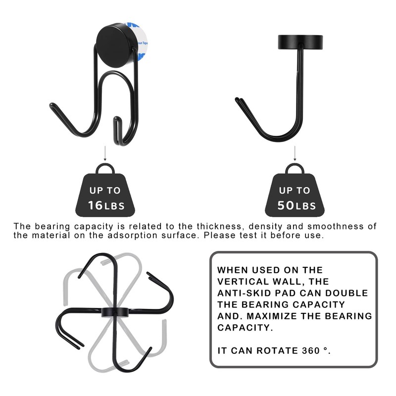 Buelkmag Magnetic Hooks 50Lbs+ 304 Stainless Steel Hooks Heavy Duty