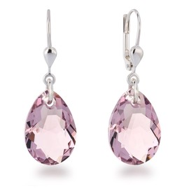 Schöner-SD 925 Silver Drop Earrings Crystal, Silver