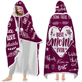Warmstorey Birthday Gift For Mom, Best Mom Ever Blanket Hoodie, Birthday Gifts for Mom Wife, Happy Birthday Mom Gifts from Daughters Sons, Christmas Gift for Mom Blanket for Mother Mommy Mama
