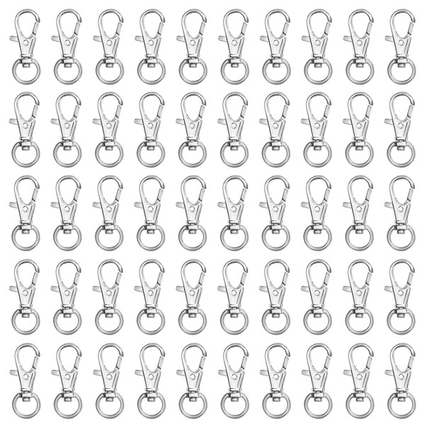 BELLE VOUS 50 Pack Silver Metal Mini Swivel Lobster Clasps