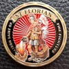 Challenge Coin: Firefighter #1 St. Florian with Fire Logo