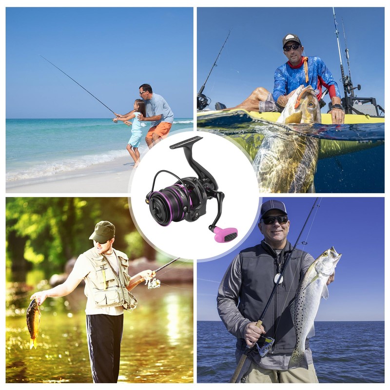 SOUUXIU Spinning Fishing Reel,Saltwater Rotating Reel,Smooth Rotating Reel,Powerful Cnc Rocker