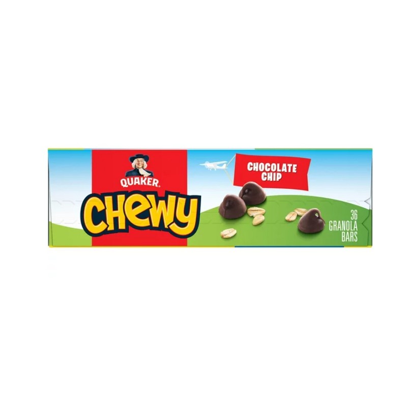 Quaker Chewy Chocolate Chip Granola Bars, 0.84 oz, 36 Count