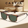 CARFIA Acetate Curved Green Polarized Sunglasses for Men UV Protection,