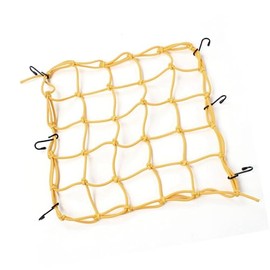 A ABSOPRO Yellow Nylon Rubber 6 Hook Luggage Cargo Flexible Net for Motorcycle Item Replacement