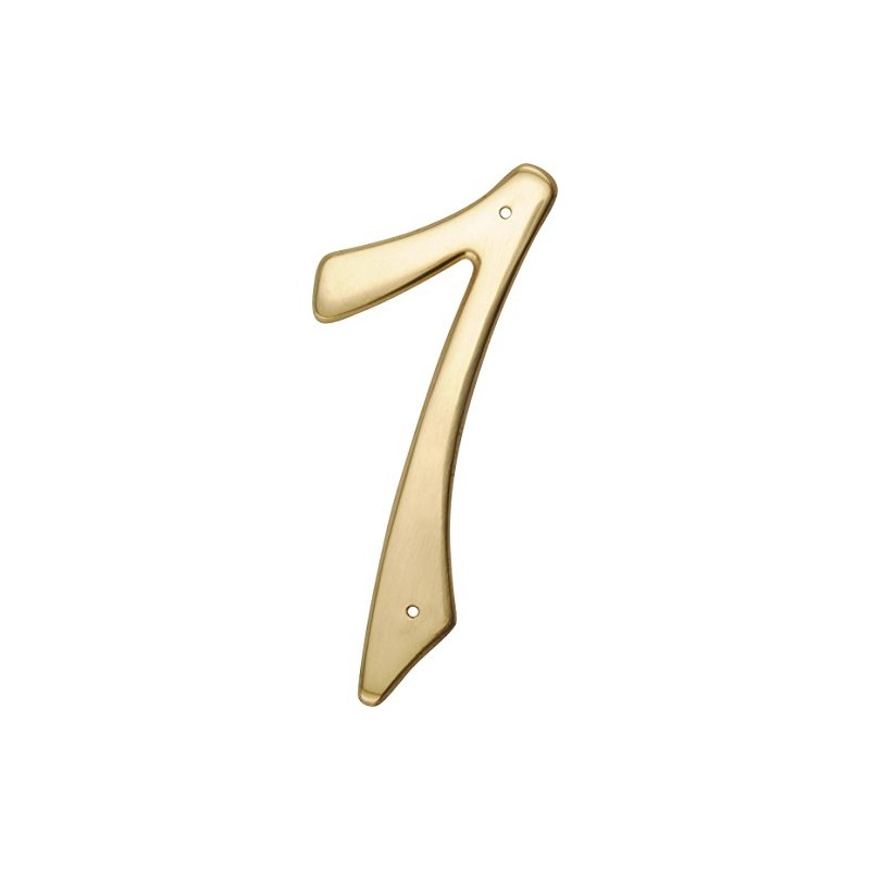 HIllman 847049 4-Inch Nail-On Traditional Solid Brass House Number 7