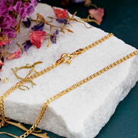 Tuscany Silver Ladies Sterling Silver Yellow Gold Plated Vermeil 60 Curb Chain Necklace Bracelet