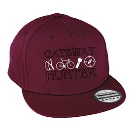 Hippowarehouse Gateway Hunter Snapback hat Premium Printed 5 Panel Flat Peak Cotton OneSize Adults Burgundy