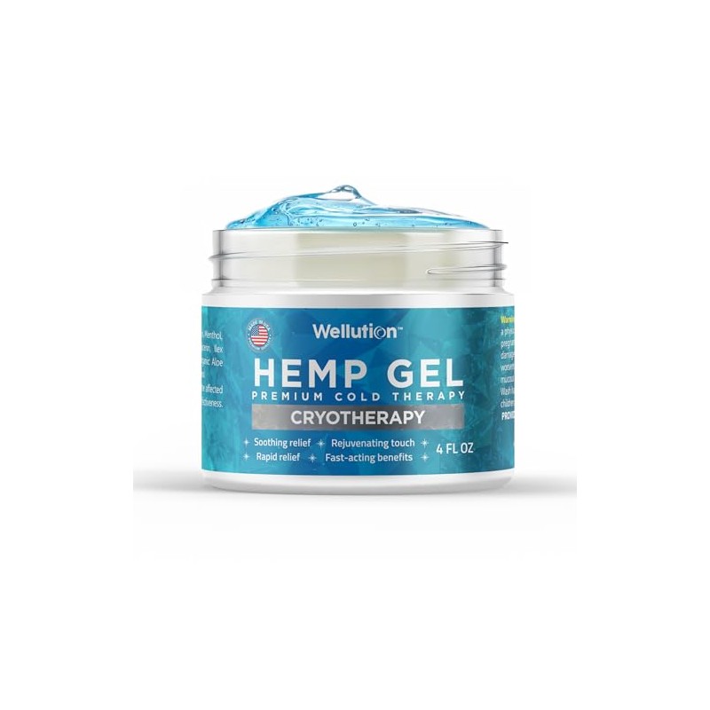 WELLUTION Cryotherapy Hemp Gel – Gentle Cooling Sensation with Menthol