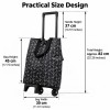Foldable Shopping Cart Bag with Wheels and Retractable Handle for