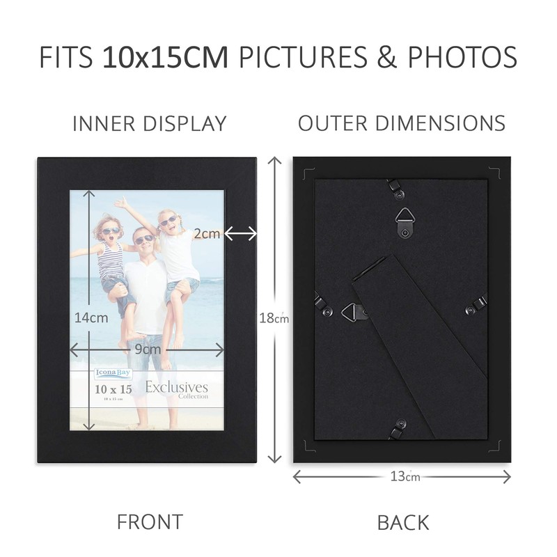 Icona Bay 10 x 15 cm Black Picture Frame, Sturdy