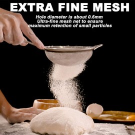 Anaeat Fine Mesh Strainers - Premium Stainless Steel Colander Sieve Sifters, with Durable Mesh and Sturdy Handle, Excellent for Sifting Dry Ingredients, Flour, Pastas, Rice, Tea (18cm）