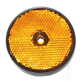 1 Reflector Round 60 mm Yellow for Trailer Flatbed Left Right Cat's Eye Old-Harvest