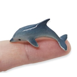 WitnyStore Tiny 1⅝" Orca Killer Whale Bend Tail Figurine - Miniature Hand Made Ceramic Dolphins Porpoises Whales Marine Mammal Aquatic Sea Animals Porcelain Decorative Collectible Figures Décor Gifts