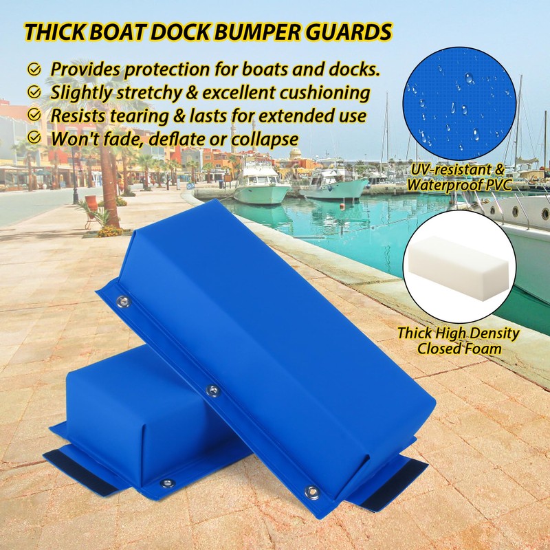 VEITHI Dock Bumper Blue,Dock Bumper Guard with Screws,Boat Dock Bumper