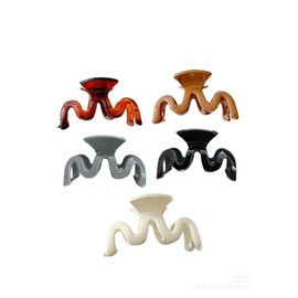 Wavy Claw Clips Matte Acrylic Hairclips, 5 Pack Large Size Wavy Hair Barrette Hair Clip,Jumbo Claw Clips Wavies Hair Clips,Non Slip Strong Hold Jaw Wavies Hair Clips